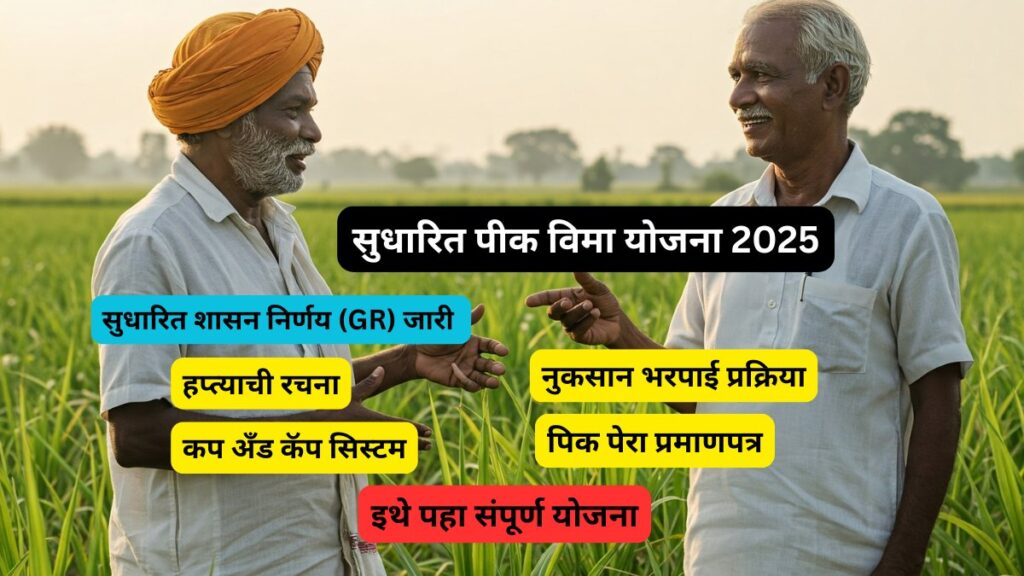 सुधारित पीक विमा योजना 2025:हप्त्याची रचना/शासन निर्णय/इतर महत्त्वाचे तपशील